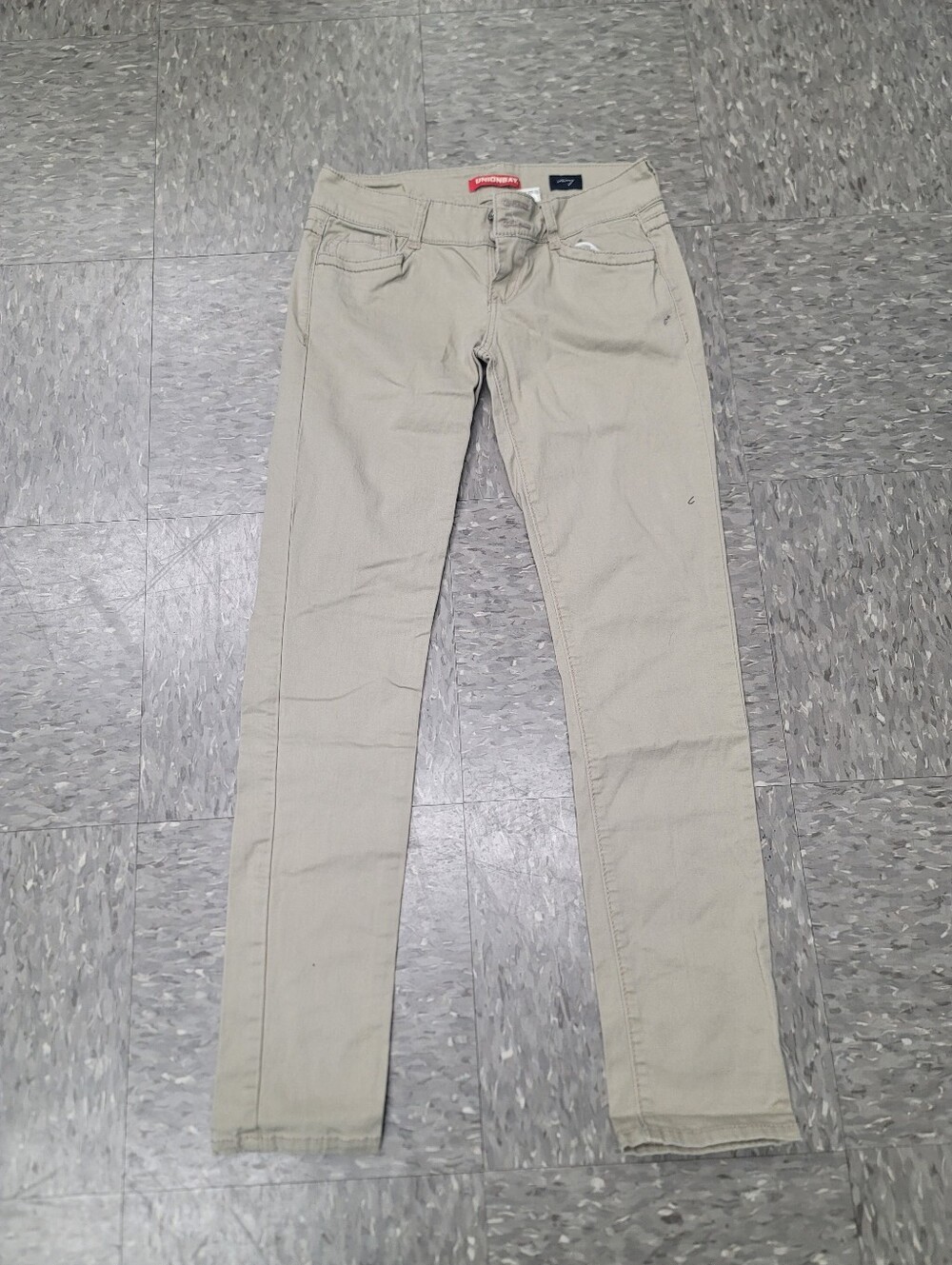Unionbay Double Button Skinny Tan Khaki Pants Juniors 5